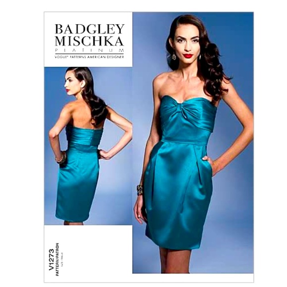 Vogue V1273 American Designer Badgley Mischka Sewing Pattern Cocktail Dress - Picture 1 of 6